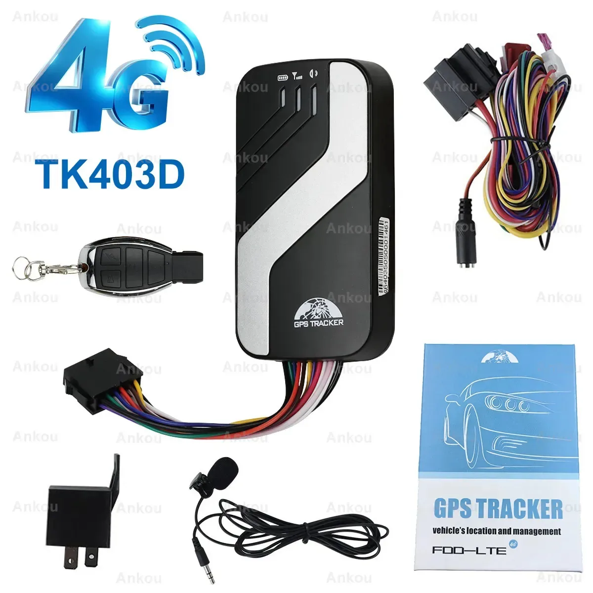 Localizador de satélite GPS 4G para carros e motocicletas Tk403D com controle