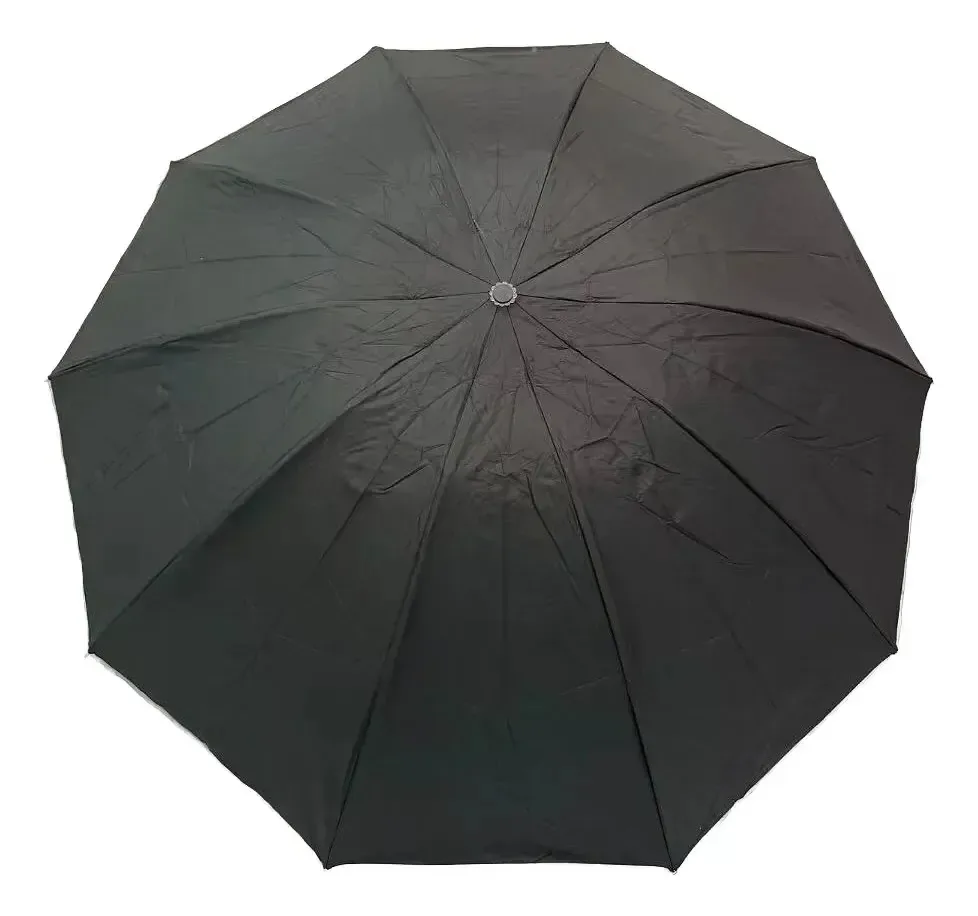 Guarda-chuva/guarda-chuva totalmente automático com alça de anel preto