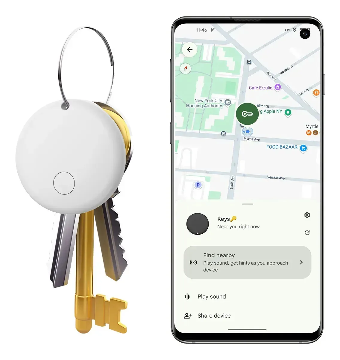 Smart Tag Localizador Bluetooth GPS Anti-Perda Rastreamento Compatível com Android para Carros Motos Animais Chaves e Carteiras