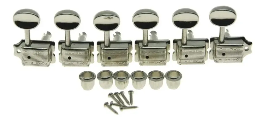Wilkinson Deluxe 6 sintonizadores de guitarra alinhados com você. Níquel