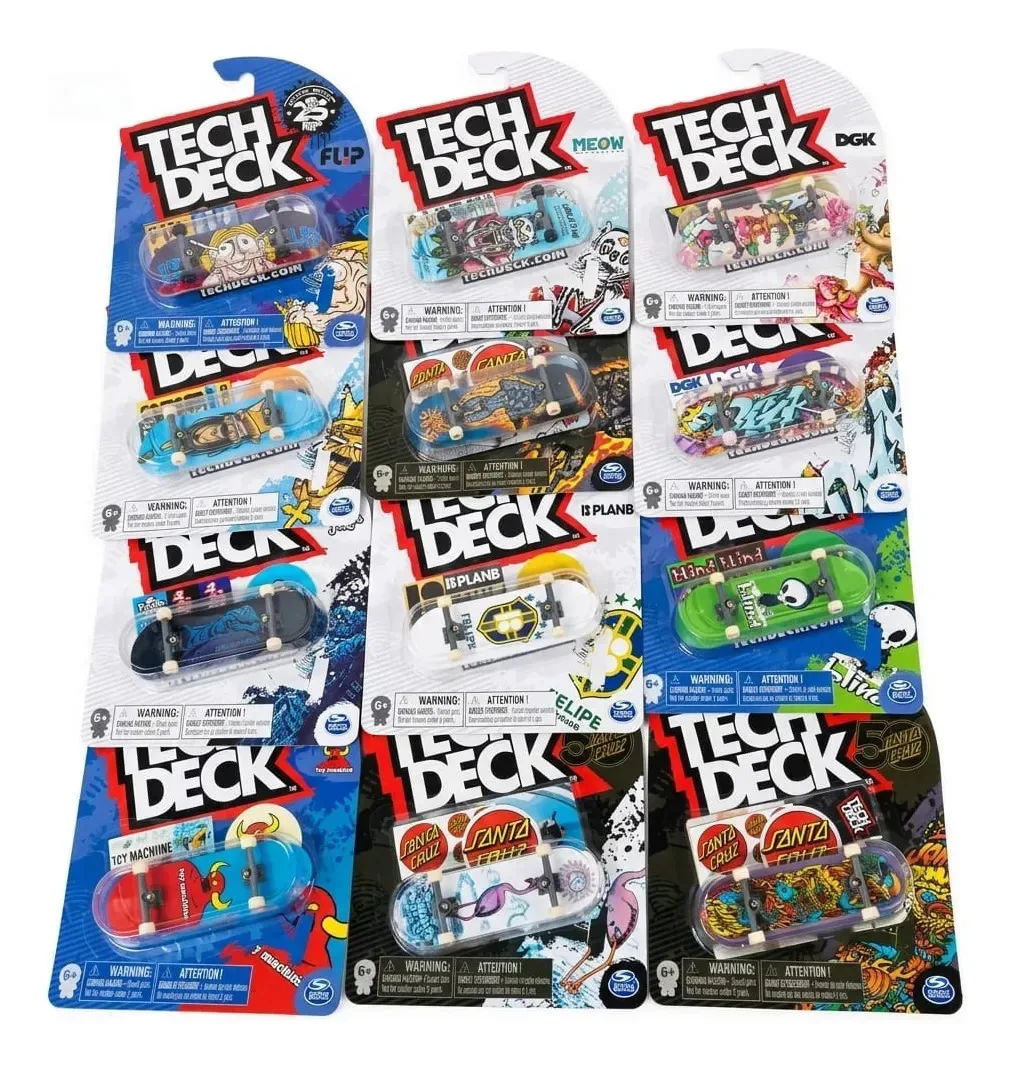 Mini caixa de skates Tech Deck com 12 peças variadas