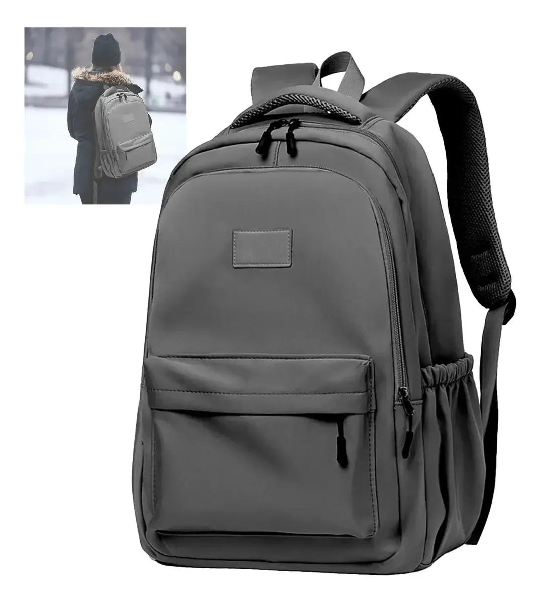 Mochilas escolares, mochilas de viagem, laptop, 15,6 polegadas, grande capacidade, bolsa anti-roubo, mochilas femininas para homens, cinza