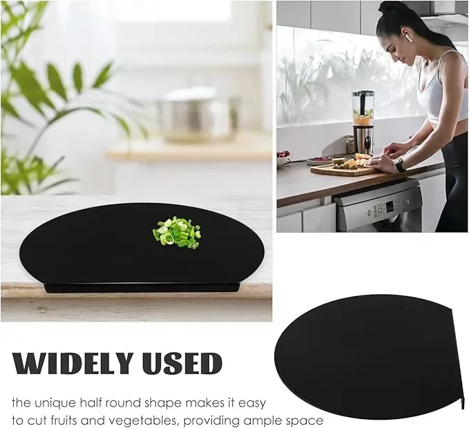 Conjunto de 2 tábuas de corte de cozinha semicirculares