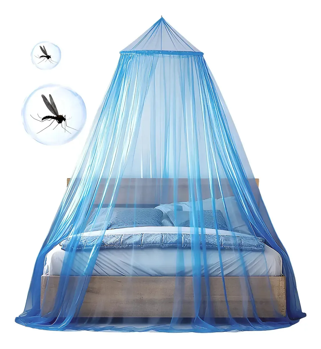 Mosquiteiro para cama king size Cuatro Esquin Color Steel Blue