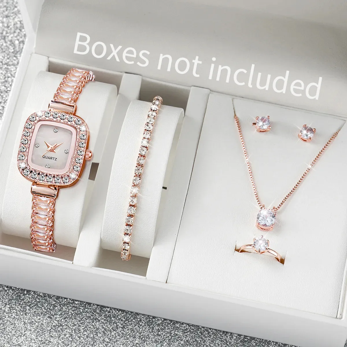 Conjunto 6 Relógios Pulseira Quadrados Femininos Estilosos