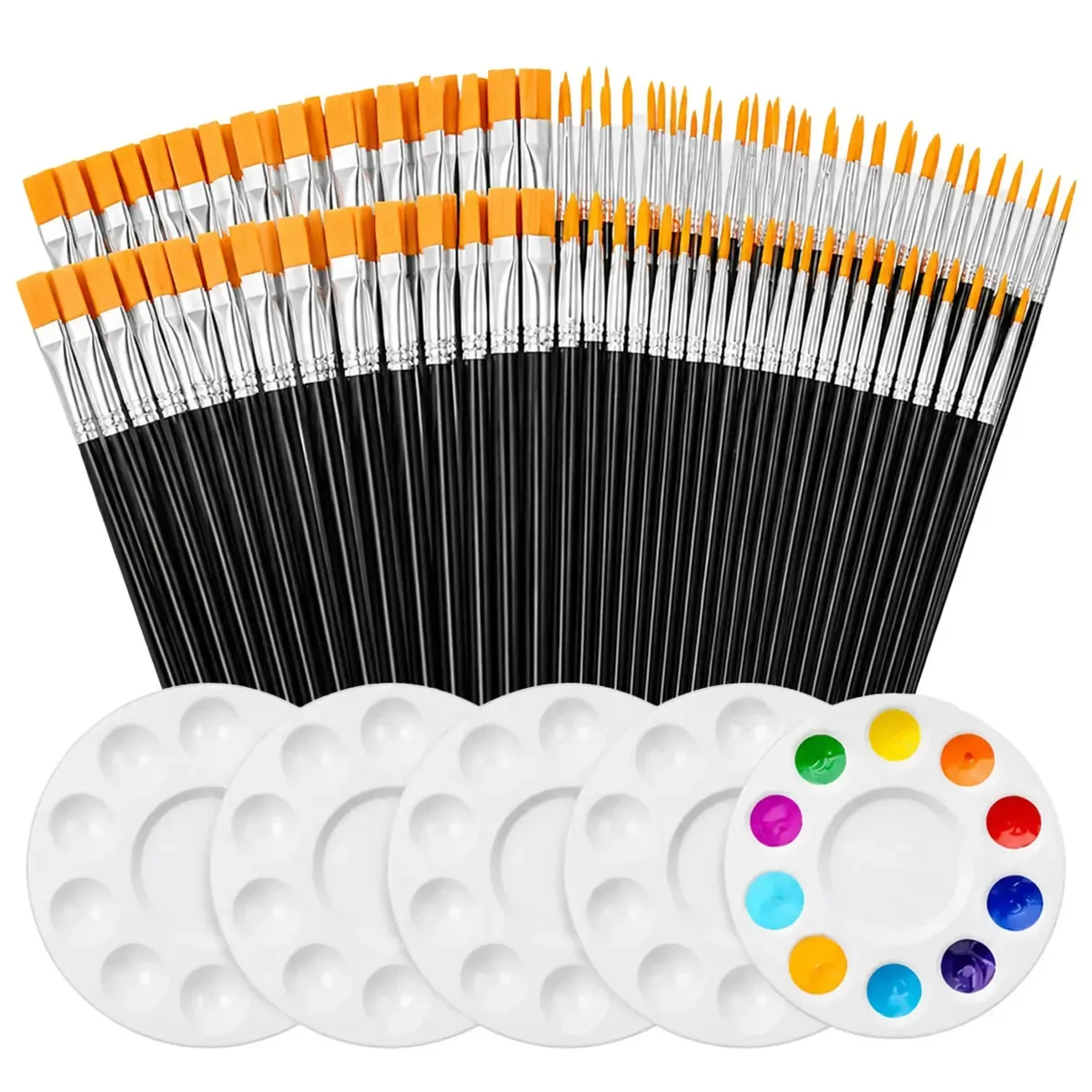 105 pincéis de guache, adequados para óleo, acrílico, aquarela e tela, ideais para artesanato em aulas infantis, criações em tela, pintura facial e retoque