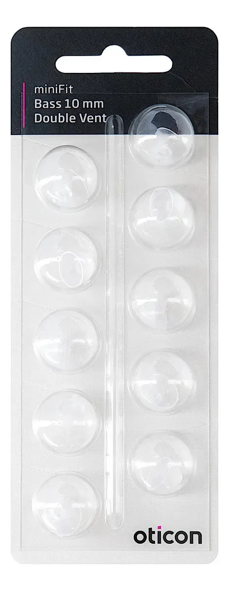 Domo Borrachinha Minifit Bass 10 Mm Double Vent - Oticon Branco