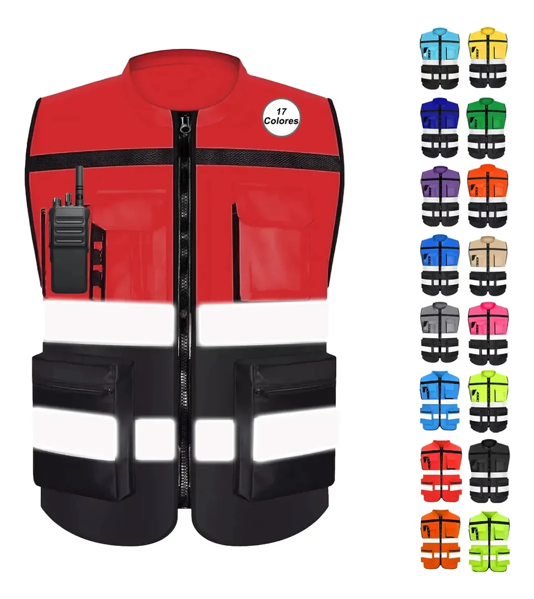 Coletes de segurança industrial refletivos, cores: vermelho, 3xl