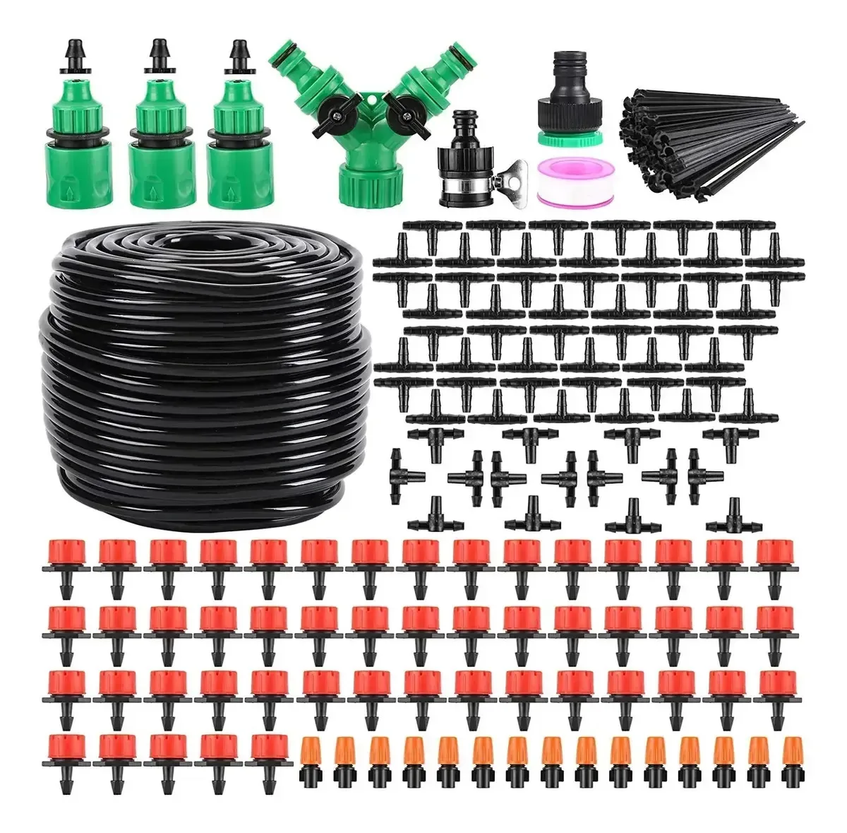 201 peças Kit de Irrigação Sistema Automático Aterrador 50m