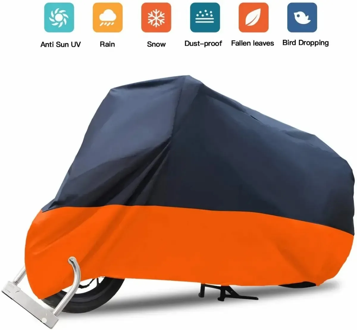 Capa de proteção solar de motocicleta impermeável laranja