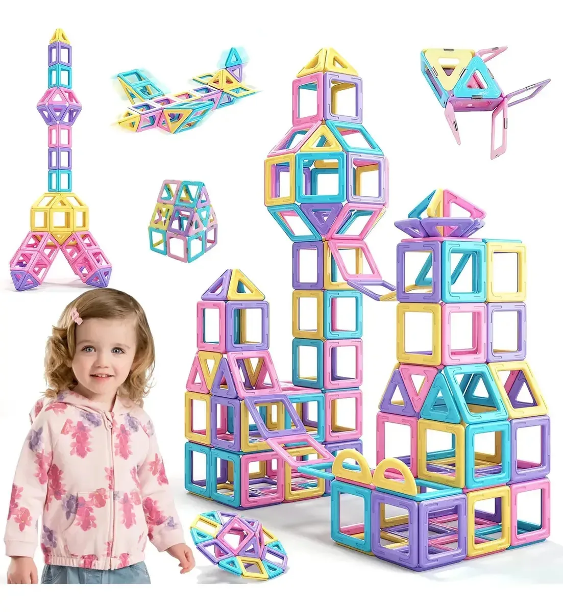 Brinquedos magnéticos de blocos de construção para crianças 48p 48