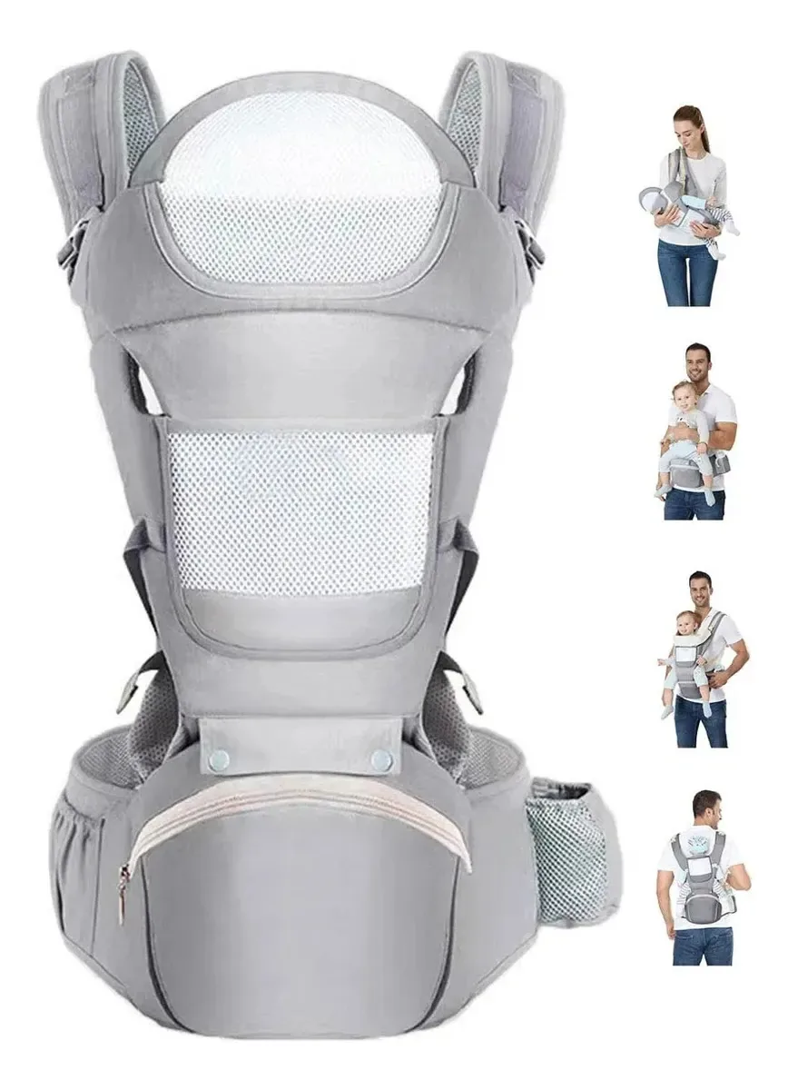 Mochila ergonômica multifuncional cinza