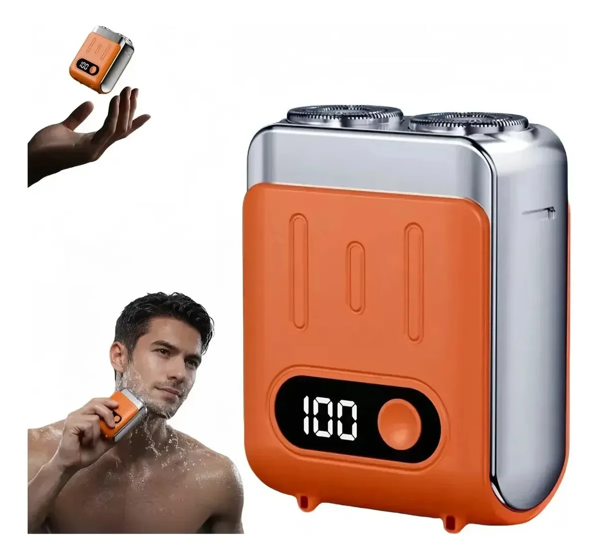 Barbeador de viagem, barbeador compacto e portátil, barbeador elétrico masculino de viagem, mini barbeador com base magnética