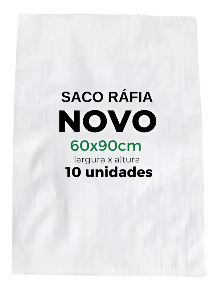 Saco para entulhos Sacaria Sacos Ráfia aguenta 60kg - branco