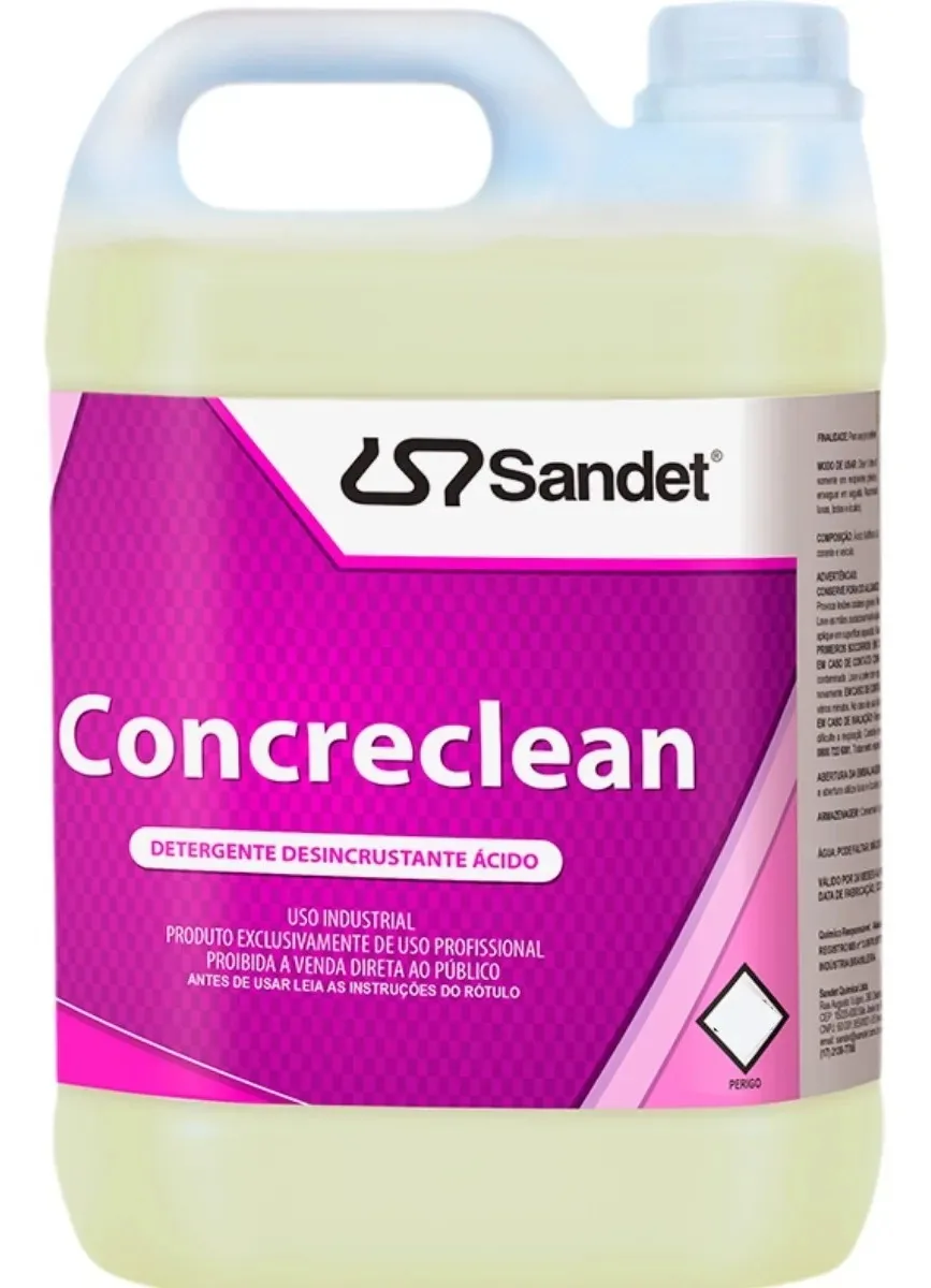 Concreclean Desincrustante Remove Cimentos Sandet 5 Litros