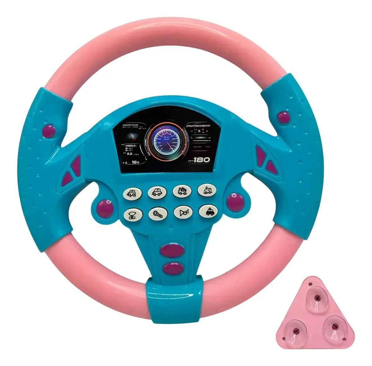 Volante Brinquedo Musical Infantil Com Sons Interativo Rosa Volante