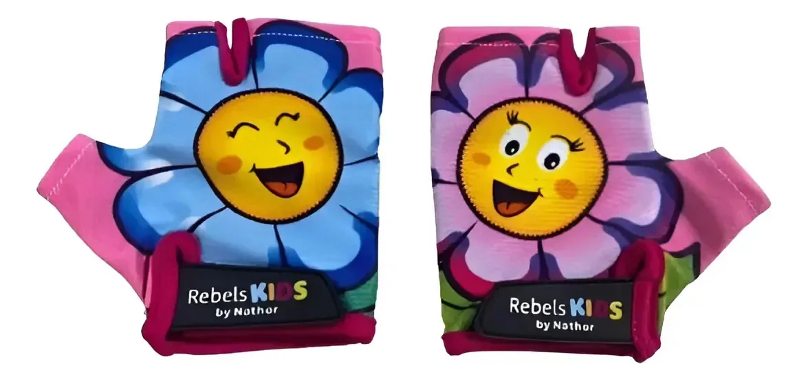 Luva Ciclismo Infantil Hathor Flower Aberta Rosa P