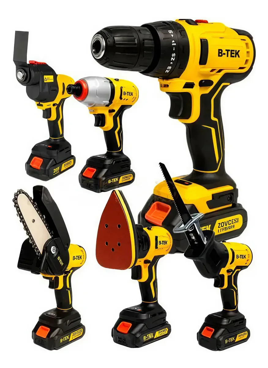 Kit Multi Ferramenta Elétrica 8x1 Parafusa Corta Lixa Serra