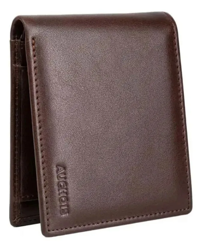 Carteiras para homens Carteira de couro genuíno com proteção RFID anti-roubo e bolsa