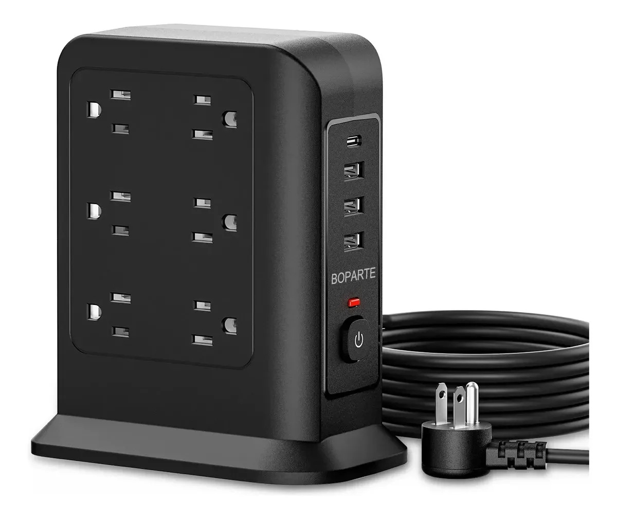 Faixa de extensão multicontato com 12 soquetes e 3+1 USB