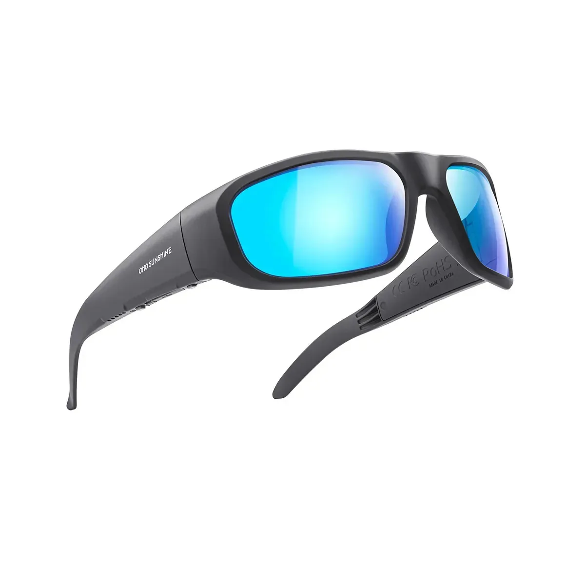 Óculos Inteligentes OhO SunShine Bluetooth 5.0 Polarizado UV400 Open Ear, Música e Chamadas Viva-Voz, Compatível com Siri e Google Assistant, Resistente ao Suor para Corrida, Ciclismo e Trabalho,azul