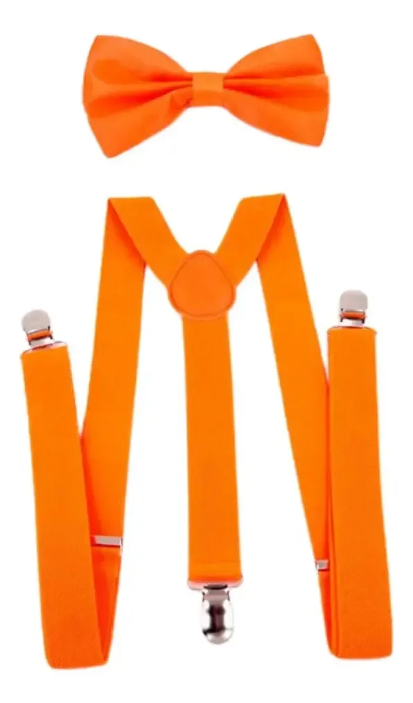 Alças e laço de cores variadas, laranja unissex