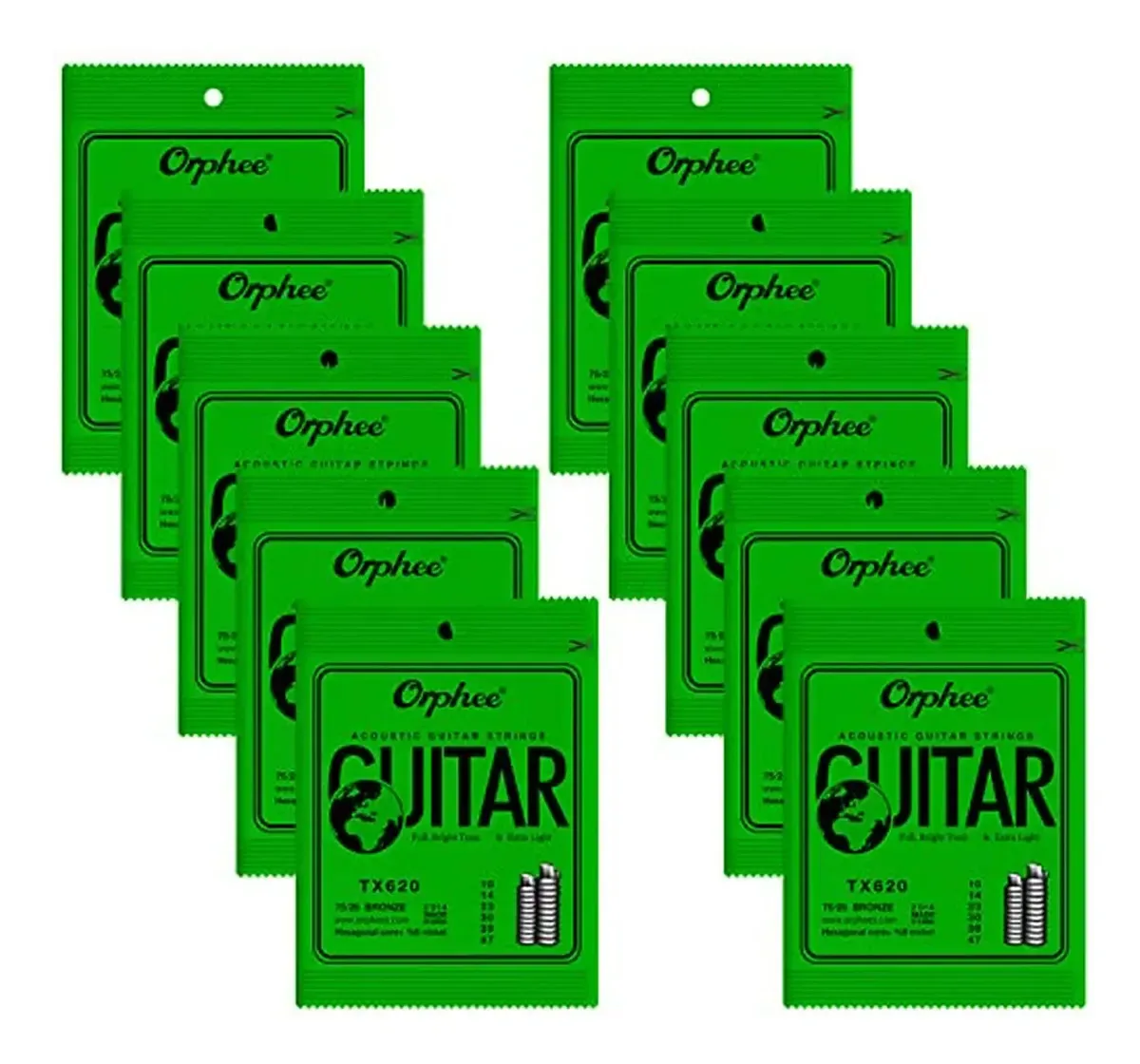 Cordas de guitarra acústica de 6 cordas, He Carbon Core