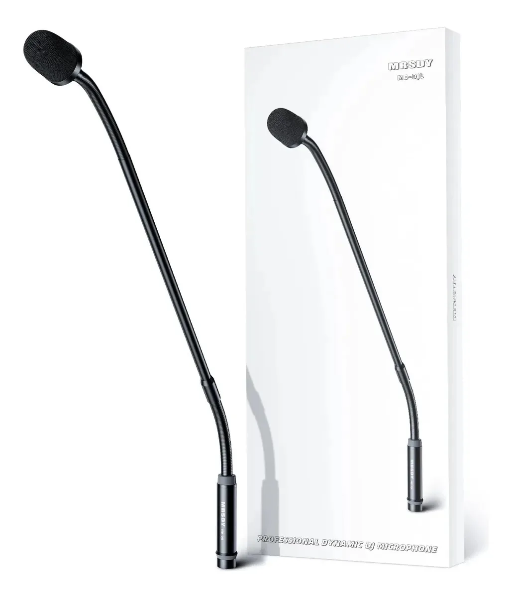 Microfone Mrsdy Gooseneck, microfone de DJ 23Pu preto