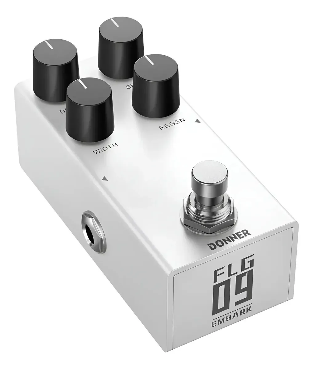 Pedal Flanger analógico preto para guitarra elétrica