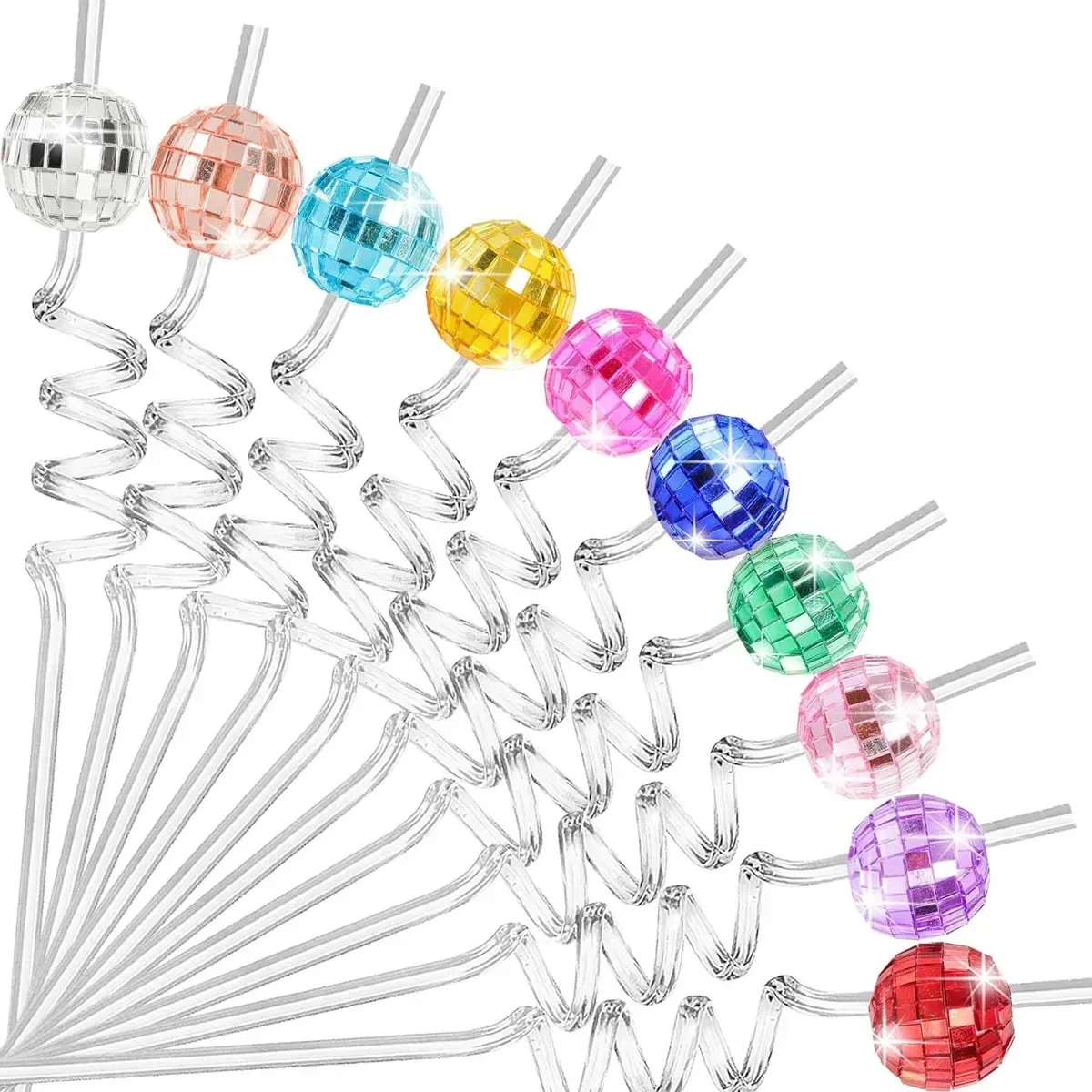 10 canudos decorativos Batucada Party Disco Ball