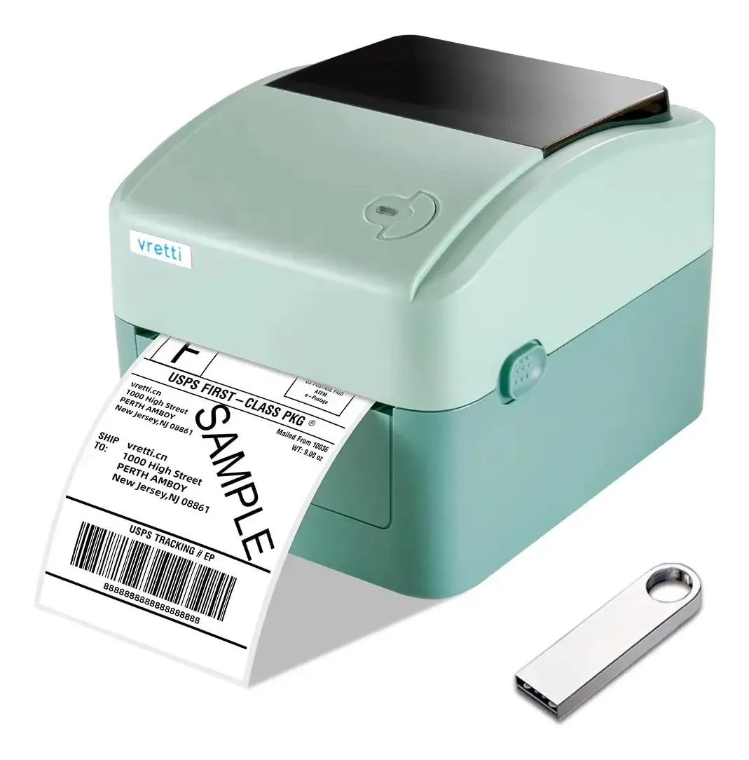 Impressora de etiquetas Vretti, impressora térmica 4x6 420b. verde