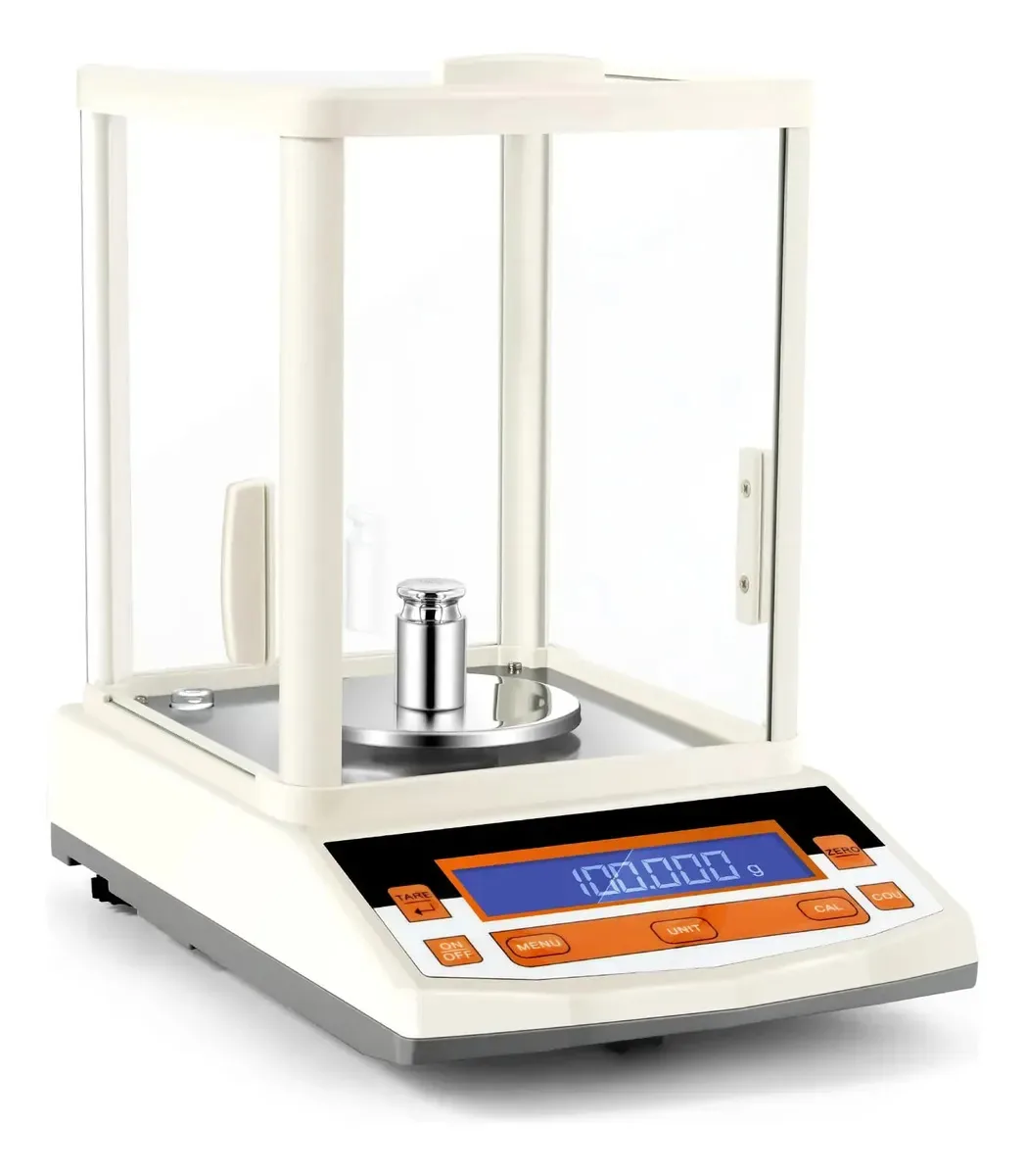 Balança analítica eletrônica Bonvoisin 300gx1mg Balança de laboratório de precisão de 0,001 g com display LCD e pára-brisas (300g, 1mg)