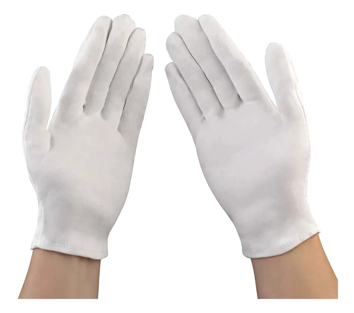 Luvas de cerimônia de algodão branco L