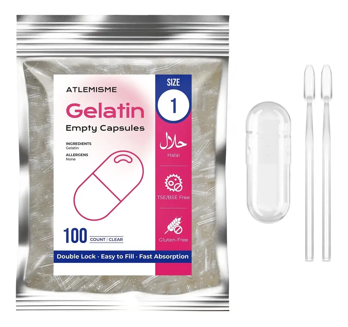 Cápsulas de gelatina vazias tamanho 1 - qualidade premium