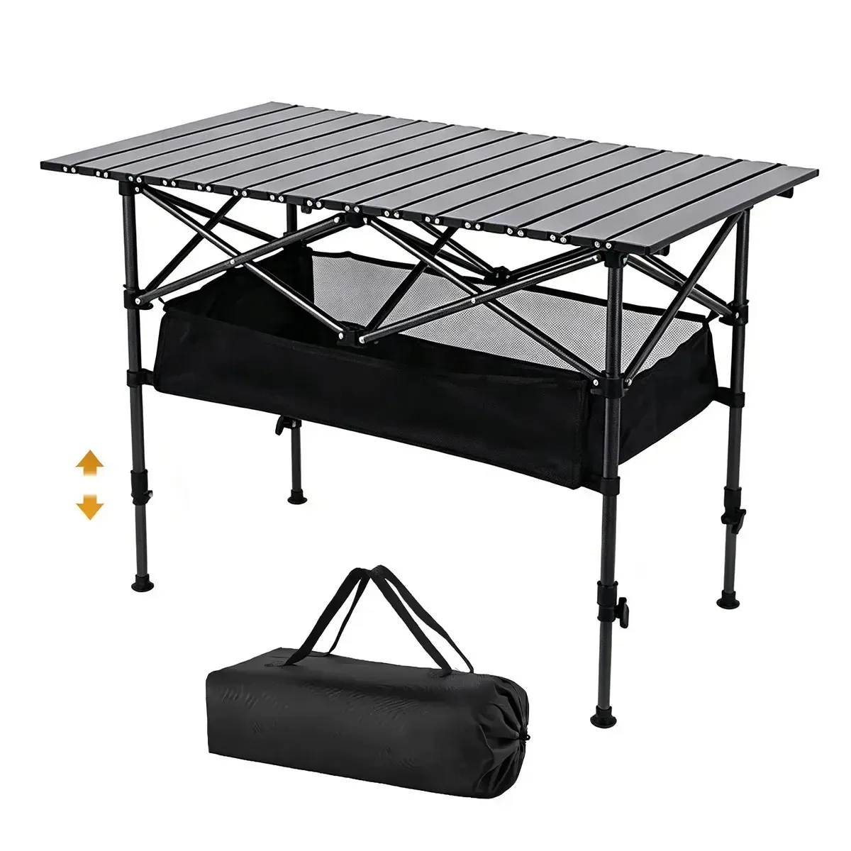 Mesa dobrável portátil ajustável para jardim externo Kinqilin Black