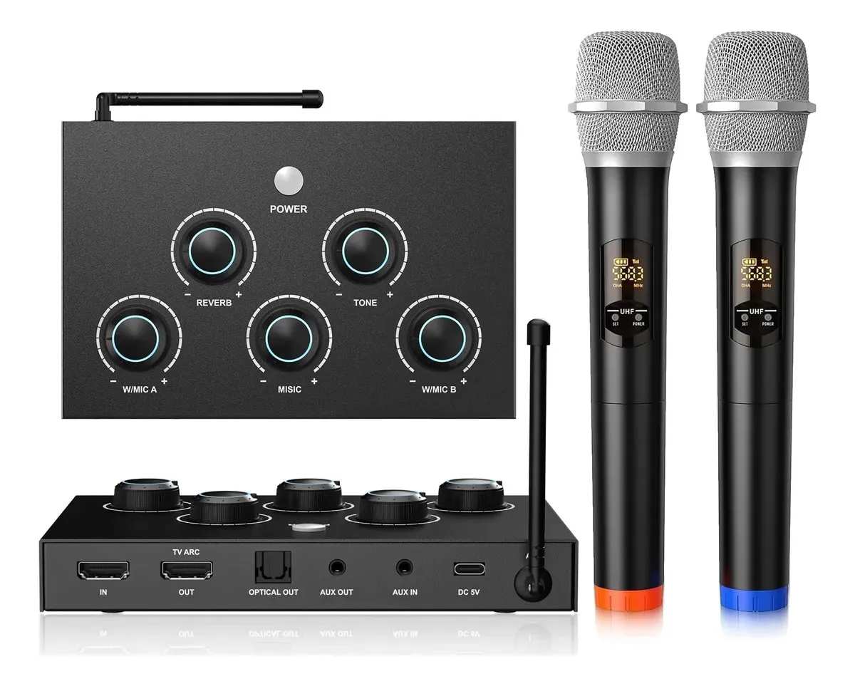 Sistema de microfone de karaokê sem fio, microfone M