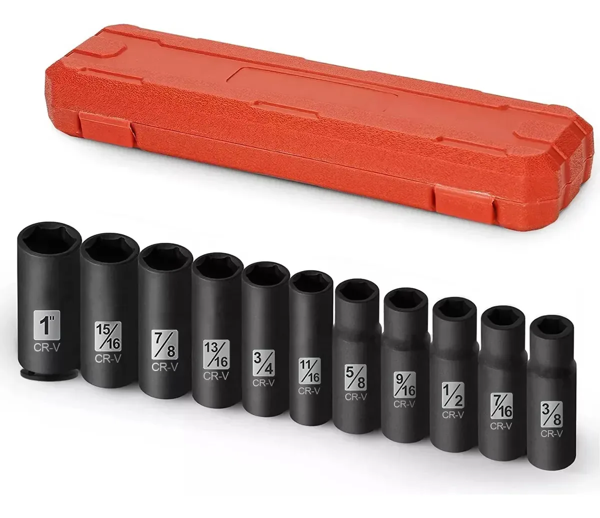 Conjunto de dados de impacto industrial Solutionssolu de 11 peças Std, pesado, adequado para uso com ferramentas pneumáticas ou furadeiras de impacto.