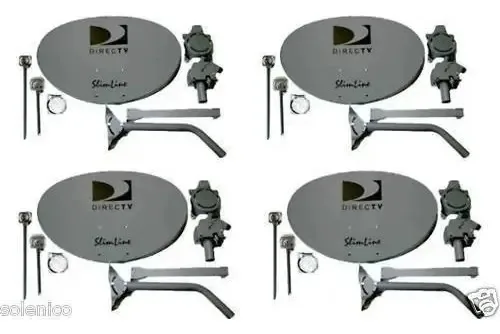 Lote 4 Antenas Slimline Directv Dtv Dtv Ka/Ku Hd Mpeg4 com monopólos sem Lnbf