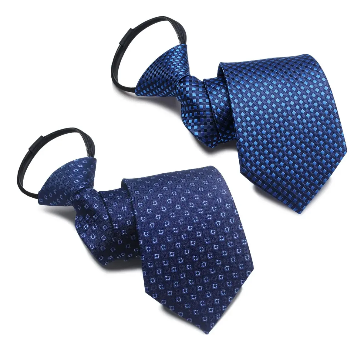 2 peças de gravatas formais clássicas masculinas, cores azul-1