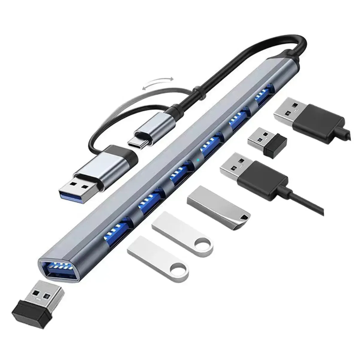 Adaptador USB USB C multiporta para docking station de laptop