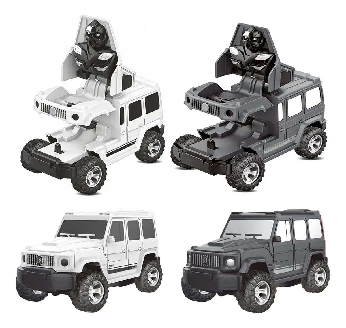 2 veículos de brinquedo sem controle remoto para crianças, 2 unidades, preto/branco