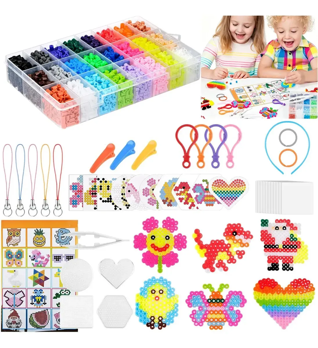 Kits de joias com miçangas, 4.300 peças, 24 cores