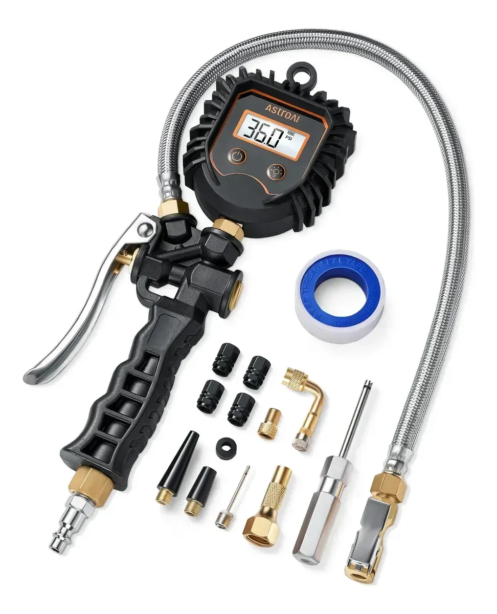 Medidores Digitais Manômetro Fole 250 Psi Mangueira Inox Astroai