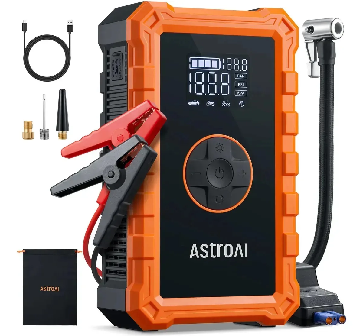 Auxiliar De Partida 10000mah Carro Moto Power Bank Astroai