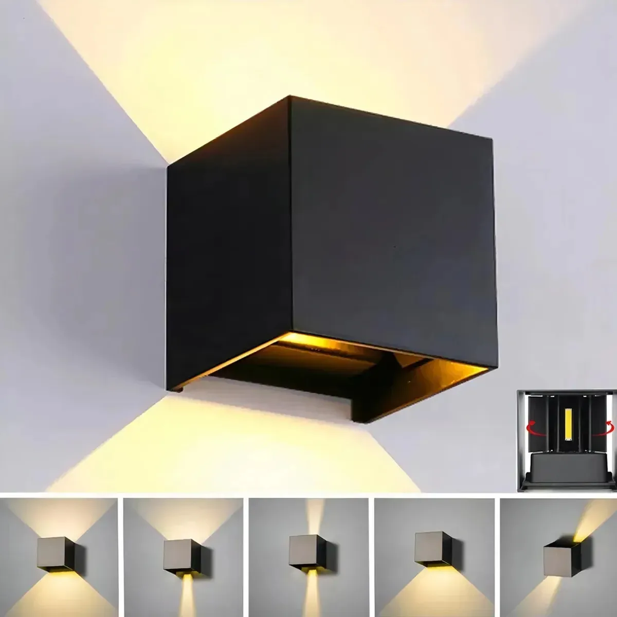 Dehobo Lamparas De Pared Exterior Arbotantes 3000k, ângulo de luz Lâmpada ajustável Arbotante Exterior Adequado para instalação em jardins, pasillos, portales, sala
