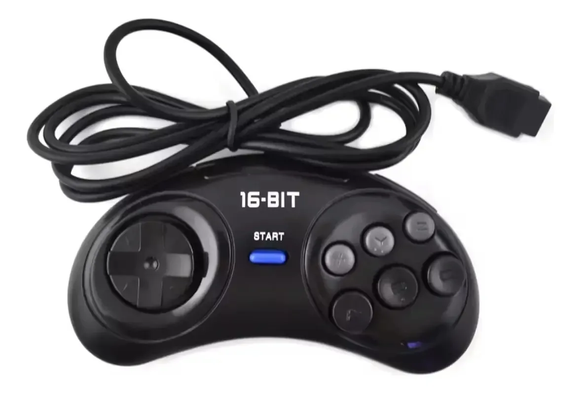 Controle - Sega Genesis 16 Bit Preto