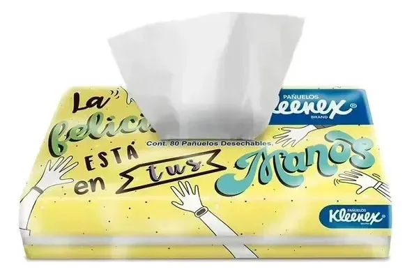 7 peças de lenços descartáveis Kleenex, 80 peças brancas