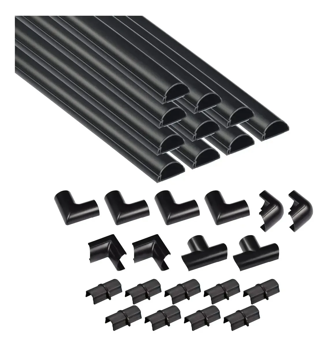 Canal semicircular para cabos de TV com dobradiças de parede