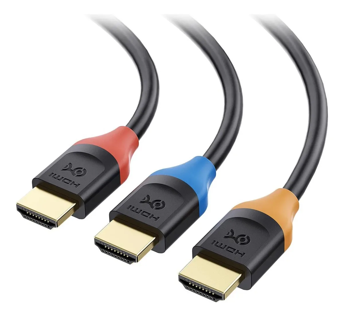 Pacote 3 Cabos Hdmi Alta Velocidade Certificados E Duráveis