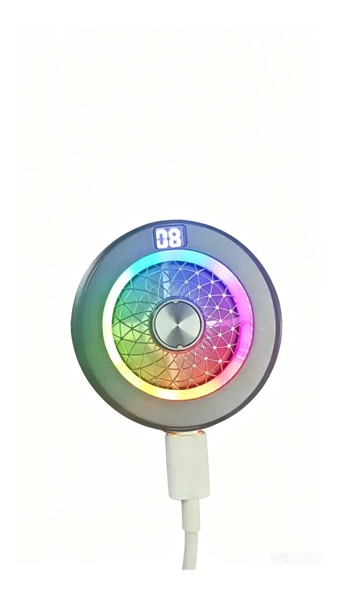 Ventilador de radiador celular de alto desempenho de 36 W com display digital de temperatura, 4 modos, 100 níveis ajustáveis, compatível com todos os celulares, forte resfriamento para jogos e...